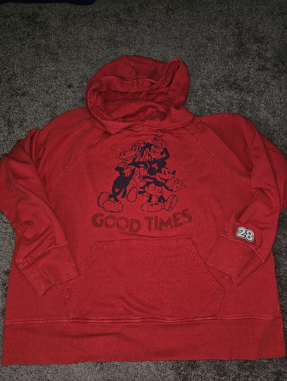 Disney Parks Unisex Oversized Good Times Distressed Hoodie Sz Large